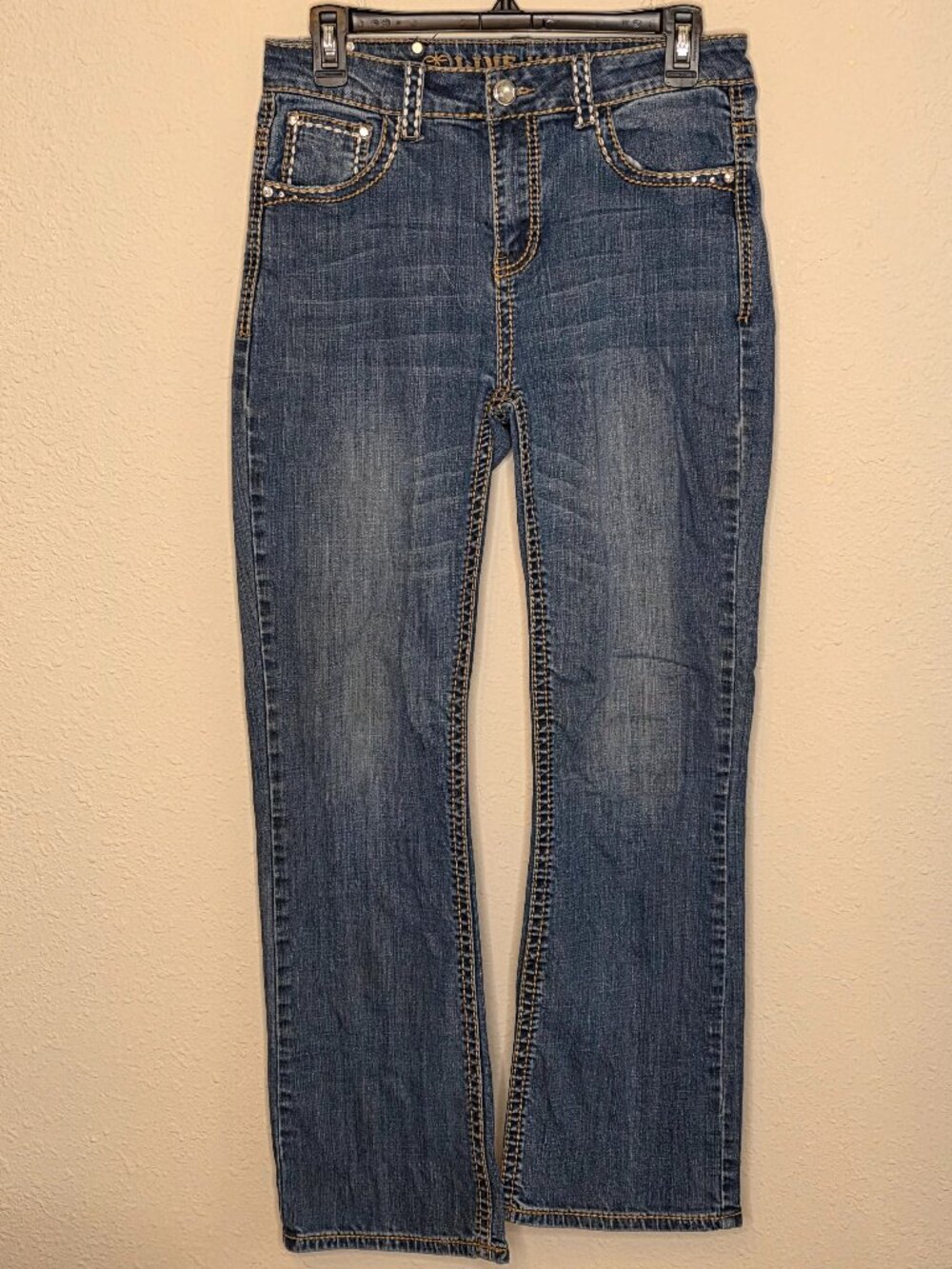 Live Hard Y2K Western Bling Bootcut Jeans - Size 8